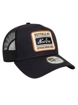 Schwarze New Era Patch 9Forty Trucker Mütze für Herren.