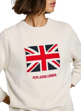 Pullover Pepe Jeans Nuna Damen in Weiß.