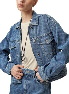 Jeansjacke von Pepe Jeans gestreift für Damen