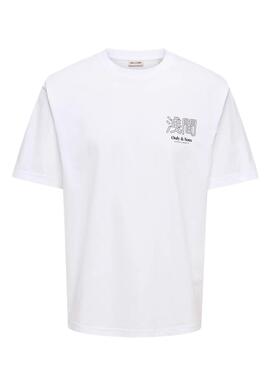 T-Shirt Only und Sons Tristan weiß für Herren