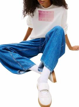 Sweatshirt Tommy Jeans Gradient weiß für Damen