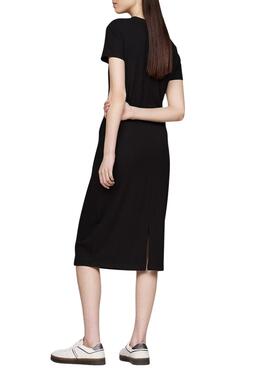 Kleid Tommy Jeans Rib Bodycon Schwarz für Damen