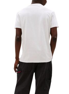 Weiße Tommy Jeans Flag Linear Herren T-Shirt