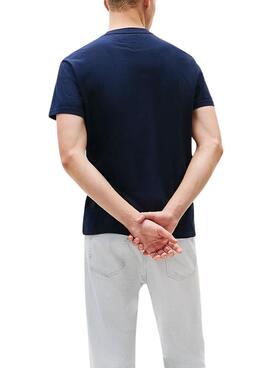 Tommy Jeans Flag Linear T-Shirt in Marineblau für Herren.