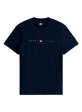 Tommy Jeans Flag Linear T-Shirt in Marineblau für Herren.