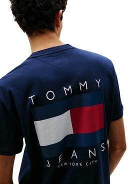 Tommy Jeans Flag T-Shirt in Blau für Herren