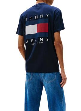 Tommy Jeans Flag T-Shirt in Blau für Herren