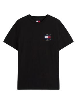 Schwarzes Tommy Jeans Flag T-Shirt für Herren.