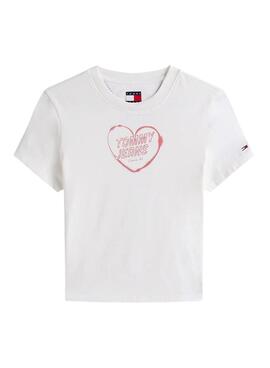 T-Shirt Tommy Jeans Heart weiß für Damen