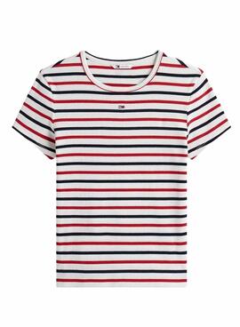 T-shirt Tommy Jeans Essential Rib Streifen für Damen