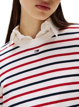 Tommy Jeans Essential Crew Streifenpullover für Damen