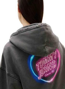 Sweatshirt Tommy Jeans Neon Grau für Damen