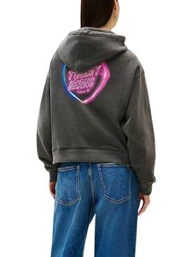 Sweatshirt Tommy Jeans Neon Grau für Damen