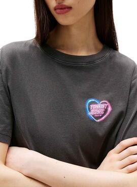 T-Shirt Tommy Jeans Neon Grau für Damen