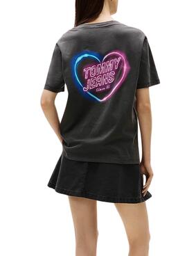 T-Shirt Tommy Jeans Neon Grau für Damen