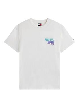 T-Shirt Tommy Jeans Stack Backprint weiß für Herren