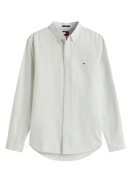 Hemd Tommy Jeans Oxford Slim in grün gestreift für Herren