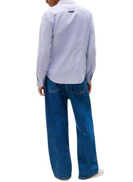 Hemd Tommy Jeans Oxford Slim Blau für Herren