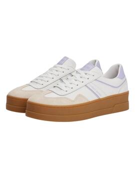 Sneaker Tommy Jeans The Greenwich Platform in Weiß und Lila für Damen.
