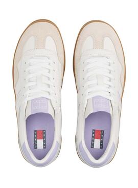 Sneaker Tommy Jeans The Greenwich Platform in Weiß und Lila für Damen.