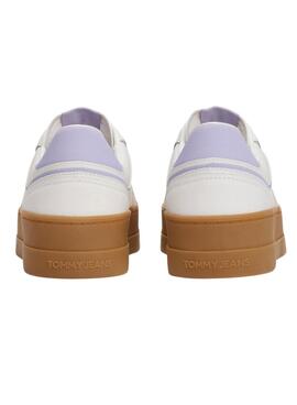 Sneaker Tommy Jeans The Greenwich Platform in Weiß und Lila für Damen.