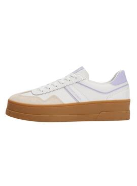 Sneaker Tommy Jeans The Greenwich Platform in Weiß und Lila für Damen.