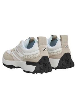 Sneaker Pepe Jeans Lucky Print in Beige für Damen.