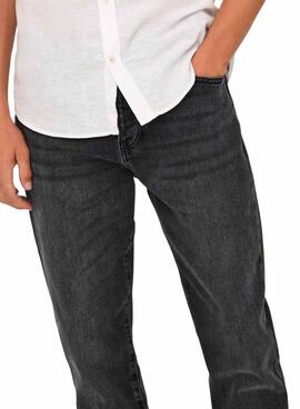 Jeans Only and Sons Yoke con corte cónico en negro para hombre