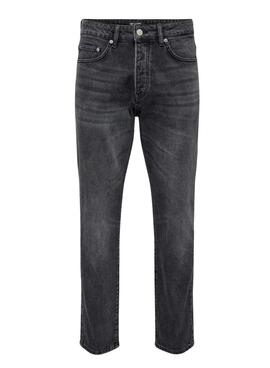 Jeans Only and Sons Yoke con corte cónico en negro para hombre