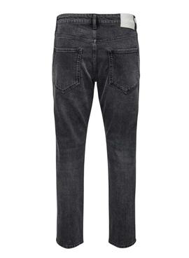 Jeans Only and Sons Yoke con corte cónico en negro para hombre