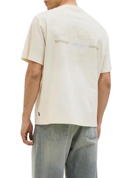 T-Shirt Jack and Jones Urban beige für Herren