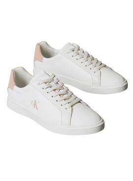 Sneaker Calvin Klein Jeans Low Pro Cups weiß und rosa für Damen