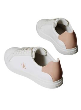 Sneaker Calvin Klein Jeans Low Pro Cups weiß und rosa für Damen