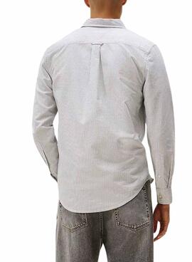Hemd Tommy Jeans Oxford slim blau gestreift für Herren