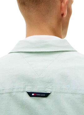 Grünes Tommy Jeans Oxford-Hemd für Herren