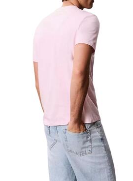 T-Shirt Calvin Klein Jeans Box rosa für Herren