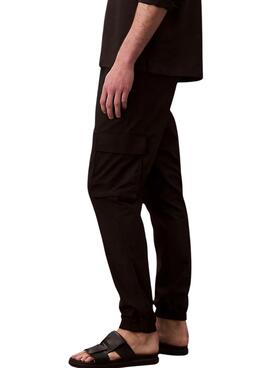 Schwarze Calvin Klein Jeans Ripstop Cargo-Hose für Herren