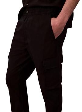 Schwarze Calvin Klein Jeans Ripstop Cargo-Hose für Herren