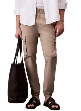 Hose Cargo Calvin Klein Jeans Ripstop Khaki für Herren