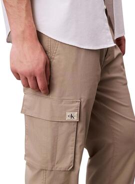 Hose Cargo Calvin Klein Jeans Ripstop Khaki für Herren
