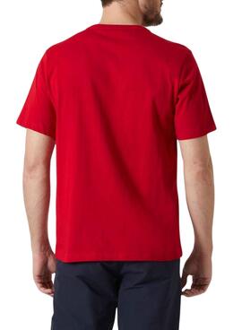 T-Shirt Helly Hansen Logo Rot für Herren.