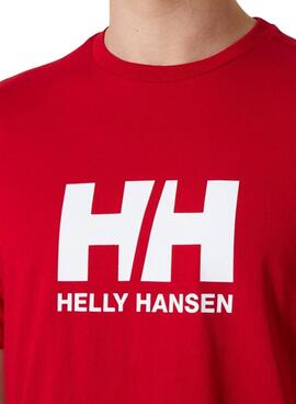 T-Shirt Helly Hansen Logo Rot für Herren.