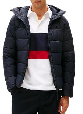 Jacke Tommy Hilfiger Mid Weight Hooded in Marineblau für Herren