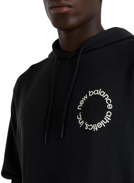 Pullover New Balance Circular Logo schwarz für Männer.