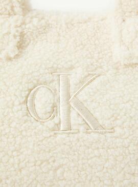 Umhängetasche Calvin Klein Teddy weiß für Mädchen.