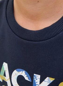 Sweatshirt Jack and Jones Geplas navy für Jungen.
