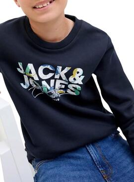 Sweatshirt Jack and Jones Geplas navy für Jungen.