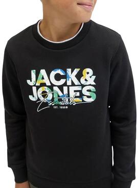 Sweatshirt Jack and Jones Geplas Schwarz für Kinder