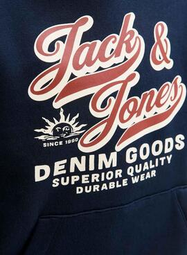 Sweatshirt Jack and Jones Logo Marineblau für Jungen