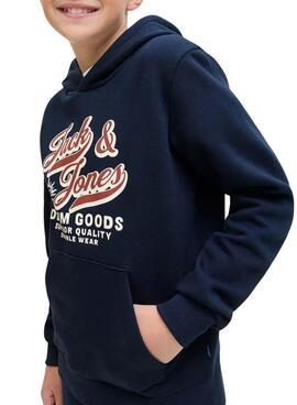 Sweatshirt Jack and Jones Logo Marineblau für Jungen